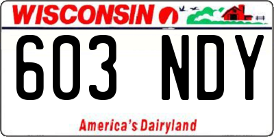WI license plate 603NDY