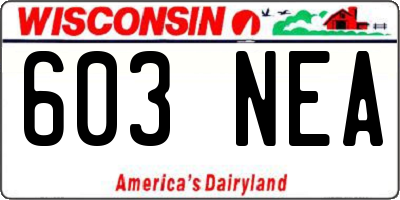 WI license plate 603NEA