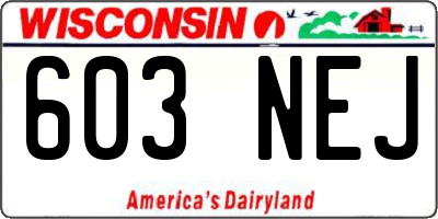 WI license plate 603NEJ