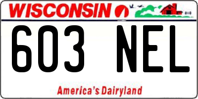 WI license plate 603NEL