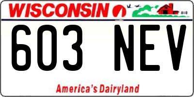WI license plate 603NEV