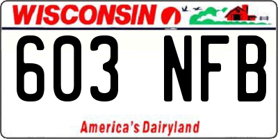 WI license plate 603NFB