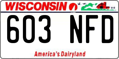WI license plate 603NFD