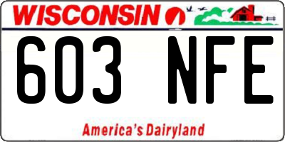 WI license plate 603NFE