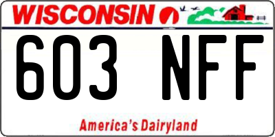WI license plate 603NFF