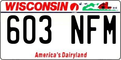 WI license plate 603NFM