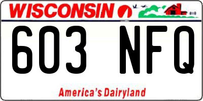 WI license plate 603NFQ