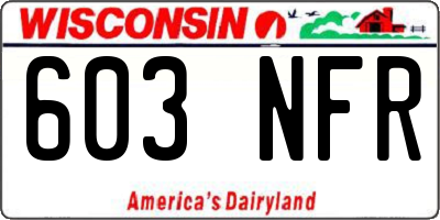 WI license plate 603NFR