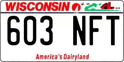 WI license plate 603NFT
