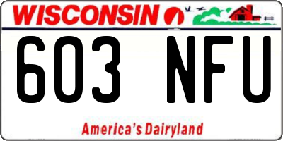 WI license plate 603NFU