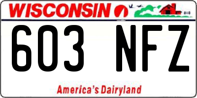 WI license plate 603NFZ