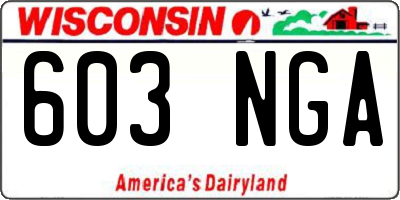 WI license plate 603NGA