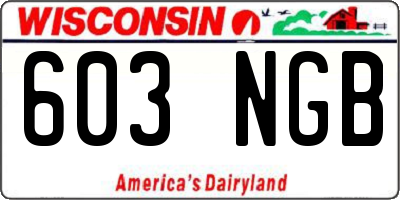WI license plate 603NGB