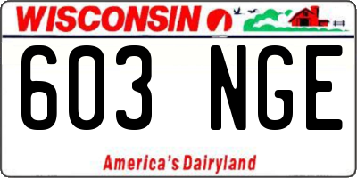 WI license plate 603NGE