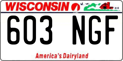 WI license plate 603NGF