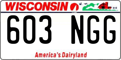 WI license plate 603NGG