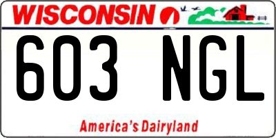 WI license plate 603NGL