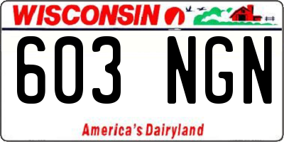 WI license plate 603NGN