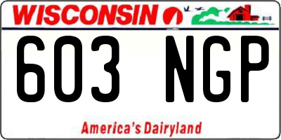 WI license plate 603NGP