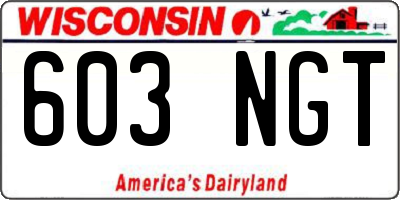 WI license plate 603NGT