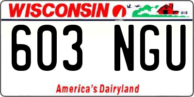 WI license plate 603NGU