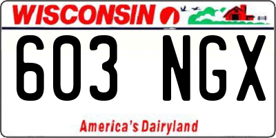 WI license plate 603NGX