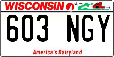 WI license plate 603NGY