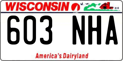 WI license plate 603NHA