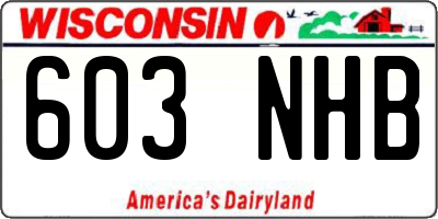 WI license plate 603NHB