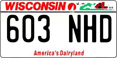 WI license plate 603NHD