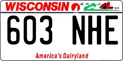 WI license plate 603NHE
