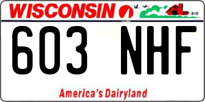 WI license plate 603NHF