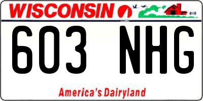 WI license plate 603NHG