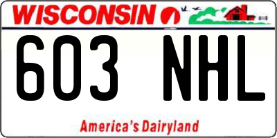 WI license plate 603NHL