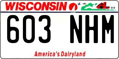 WI license plate 603NHM