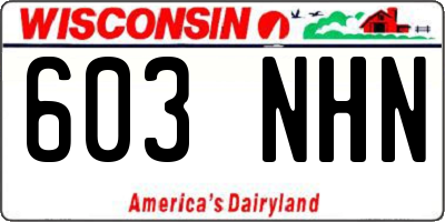 WI license plate 603NHN