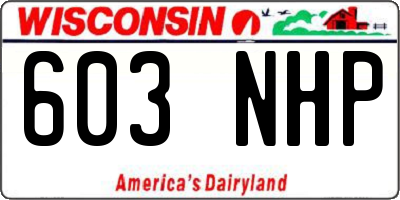 WI license plate 603NHP