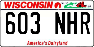 WI license plate 603NHR