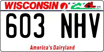 WI license plate 603NHV