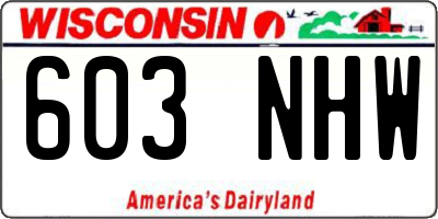 WI license plate 603NHW