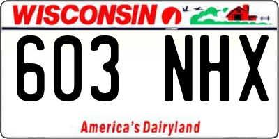 WI license plate 603NHX