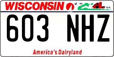 WI license plate 603NHZ