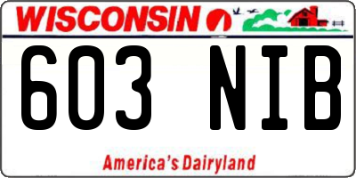 WI license plate 603NIB