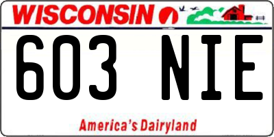 WI license plate 603NIE