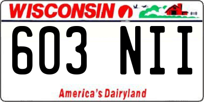 WI license plate 603NII