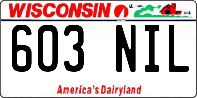 WI license plate 603NIL