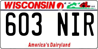 WI license plate 603NIR