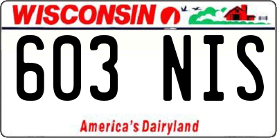 WI license plate 603NIS