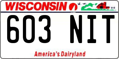 WI license plate 603NIT