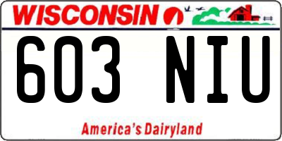 WI license plate 603NIU